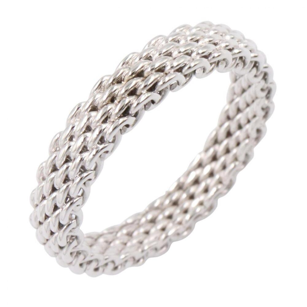 Tiffany & Co. Somerset Ring, 18K White Gold (18KWG), Women's, Silver Tone